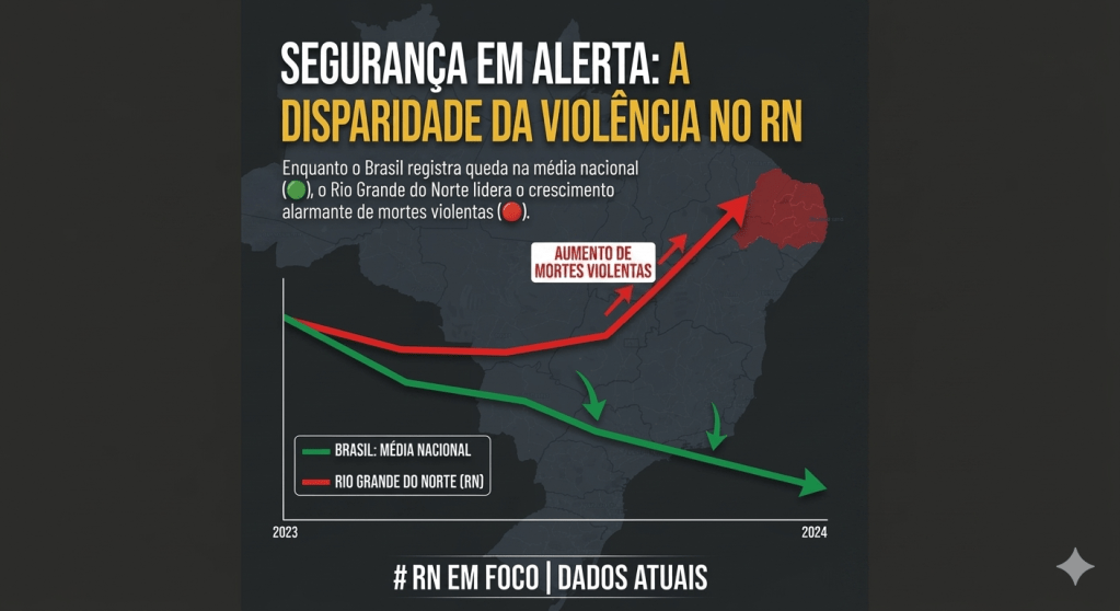 Na contramão do país: Rio Grande do Norte lidera aumento de mortes violentas no&nbsp;Brasil